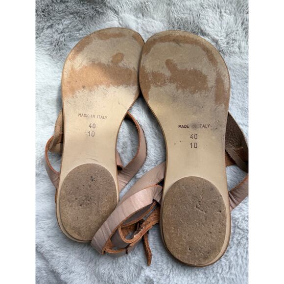 Mercanti Fiorentini Silver Brown Leather Strappy Sandals Italy Size 40 / US 10 - Picture 10 of 12